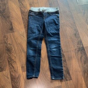 wonder nation Dark Wash Pull-On Jeans with Cream Waistband girls